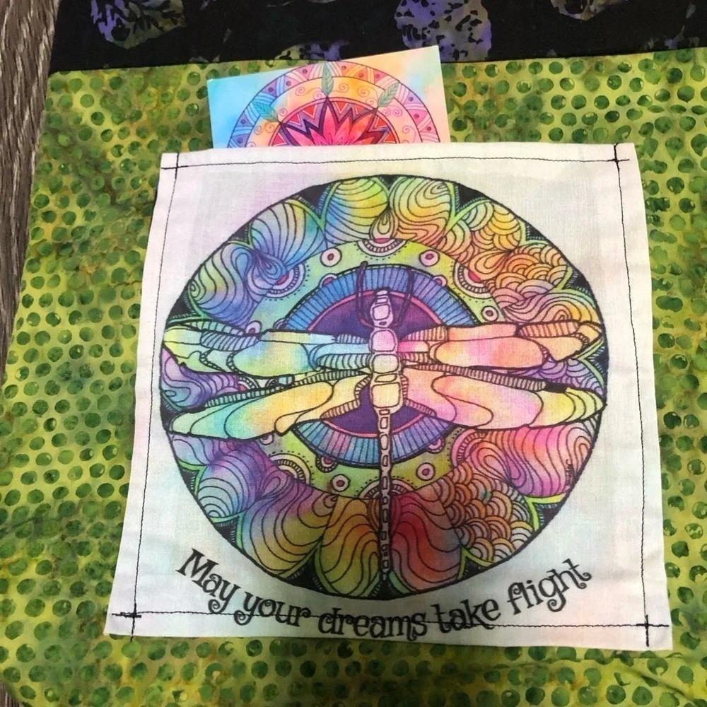Art Inspired by Stillness Dragonfly Tote Bag & Journal Set -Hand Painted Mandala